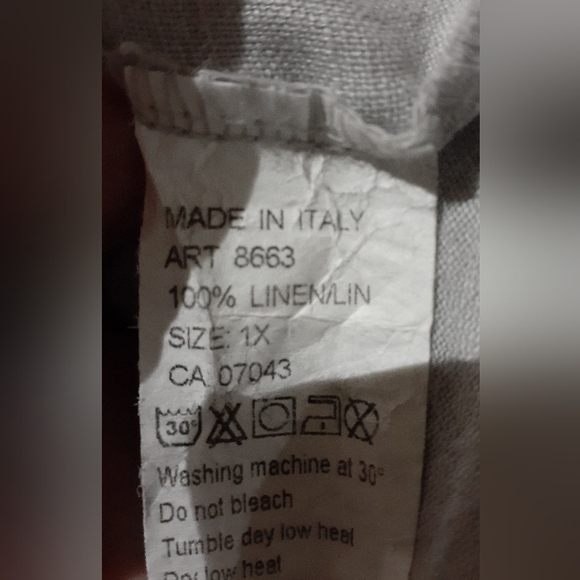 Lea Rigoli Women's Dress Italian Linen Gray Stretch Panels Pockets Plus Size 1XL - Picture 6 of 7